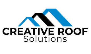 Creative Roof Solutions logo with blue and black roof peaks above the company name.