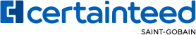 CertainTeed logo with blue icon and wordmark and Saint-Gobain text below.